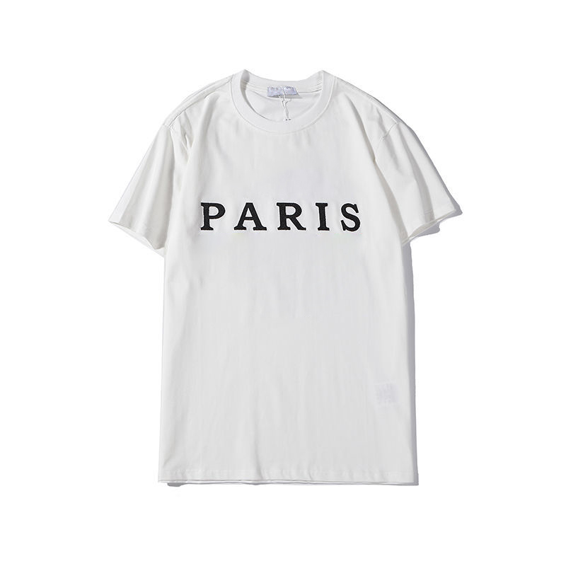 

2021 Summer t shirt fashion brand Crown Alphabetic embroidered Shirts casual loose couple short sleeves, White;black