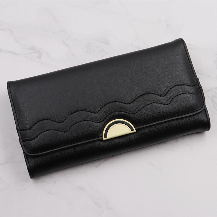 

Factory wholesale leather shoulder bags simple wild folding long wallet elegant atmospheric letter printing clutch bag multi-card leathers storage coin purse, Dark pink1(boutique box)