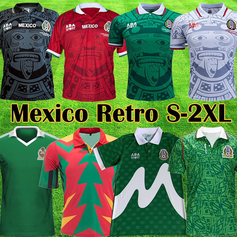 

1986 1998 Vintage MEXICO RETRO soccer jerseys BLANCO Hernandez Blanco Campos uniforms 1994 JORGE CAMPOS goalkeeper Football Jerseys shirt, 1998 red