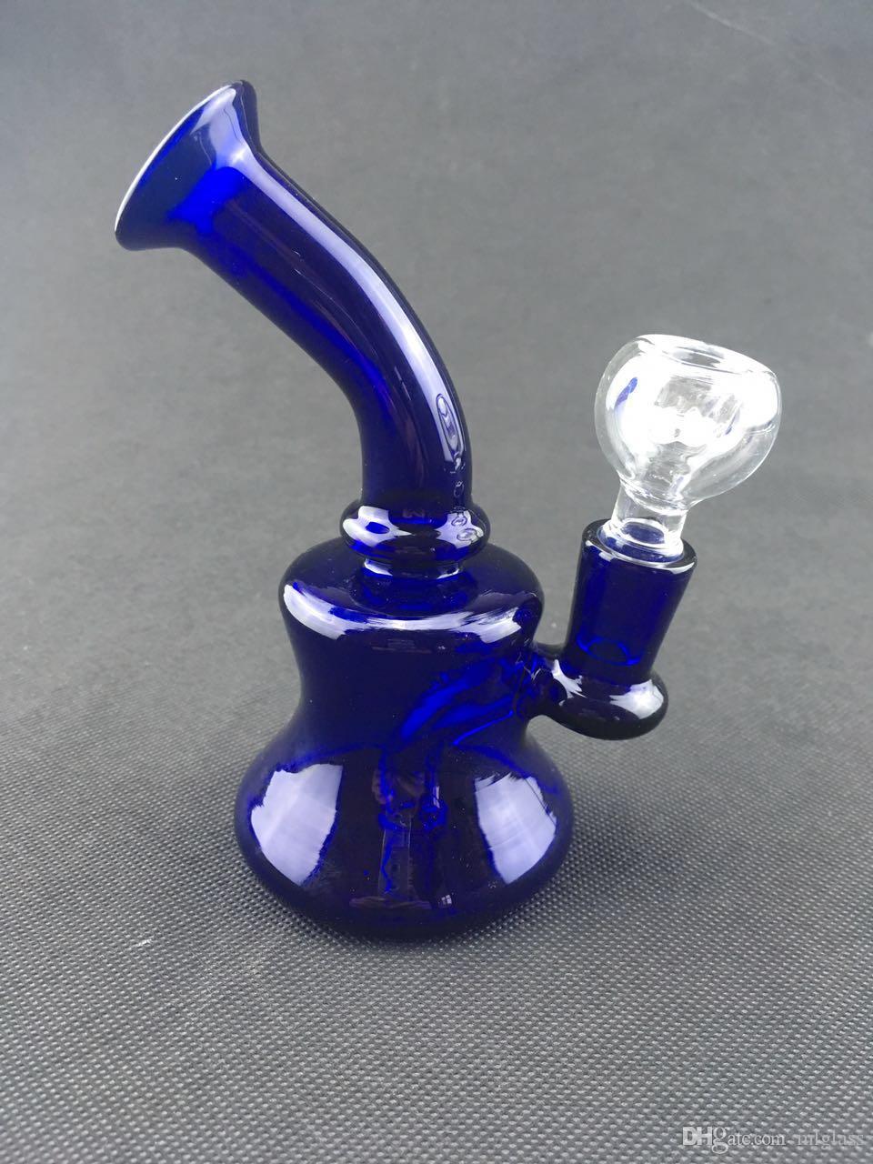 

Lfb lNew style blue mini glass hookah oil drilling rig bong smoking set pipe