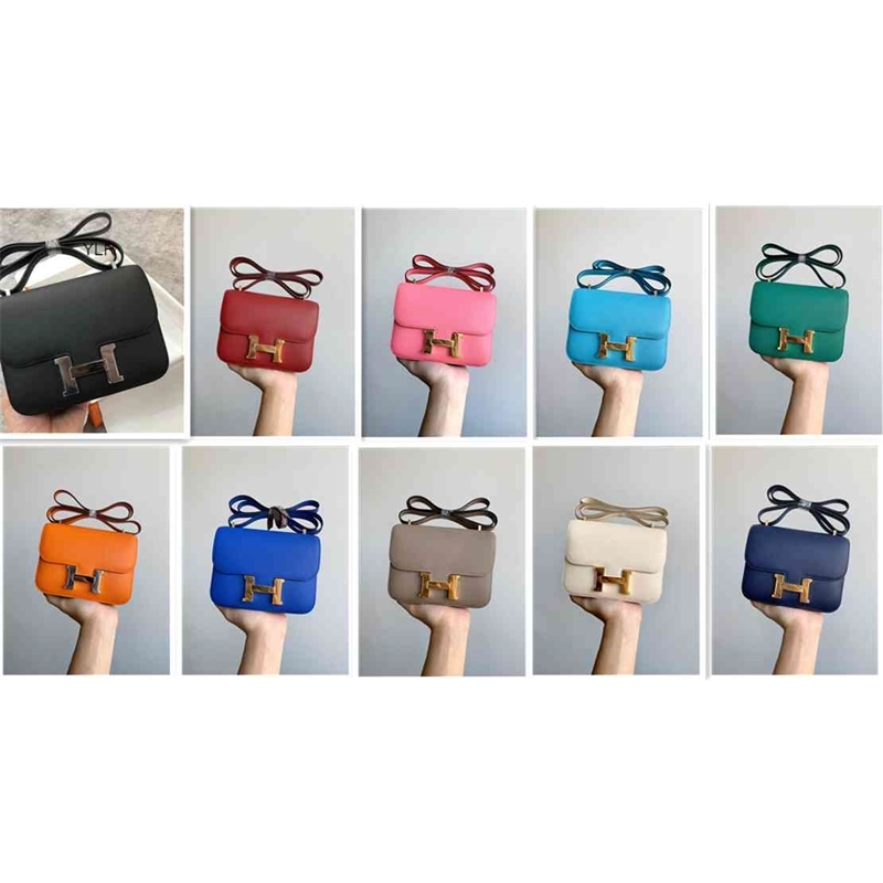 

2021 hot new H home h button stewardess bag Kangkang Epsom leather hand palmprint hand sewing wax line slanting across tofu bag