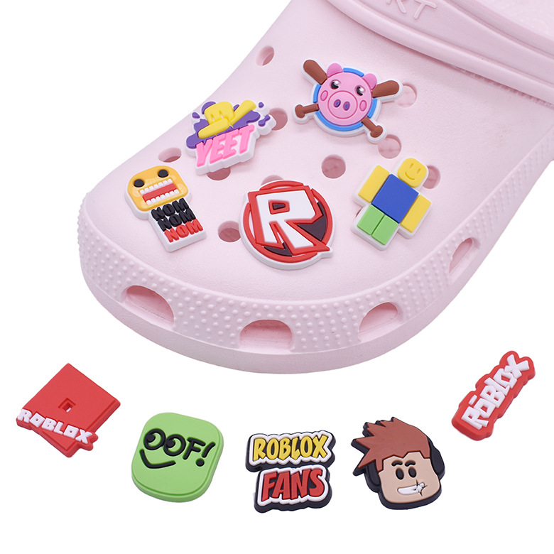 

Colorful Shoe Parts Accessories Charm Decoration Buckle Jibitz for Croc Charms Clog Buttons, White;pink