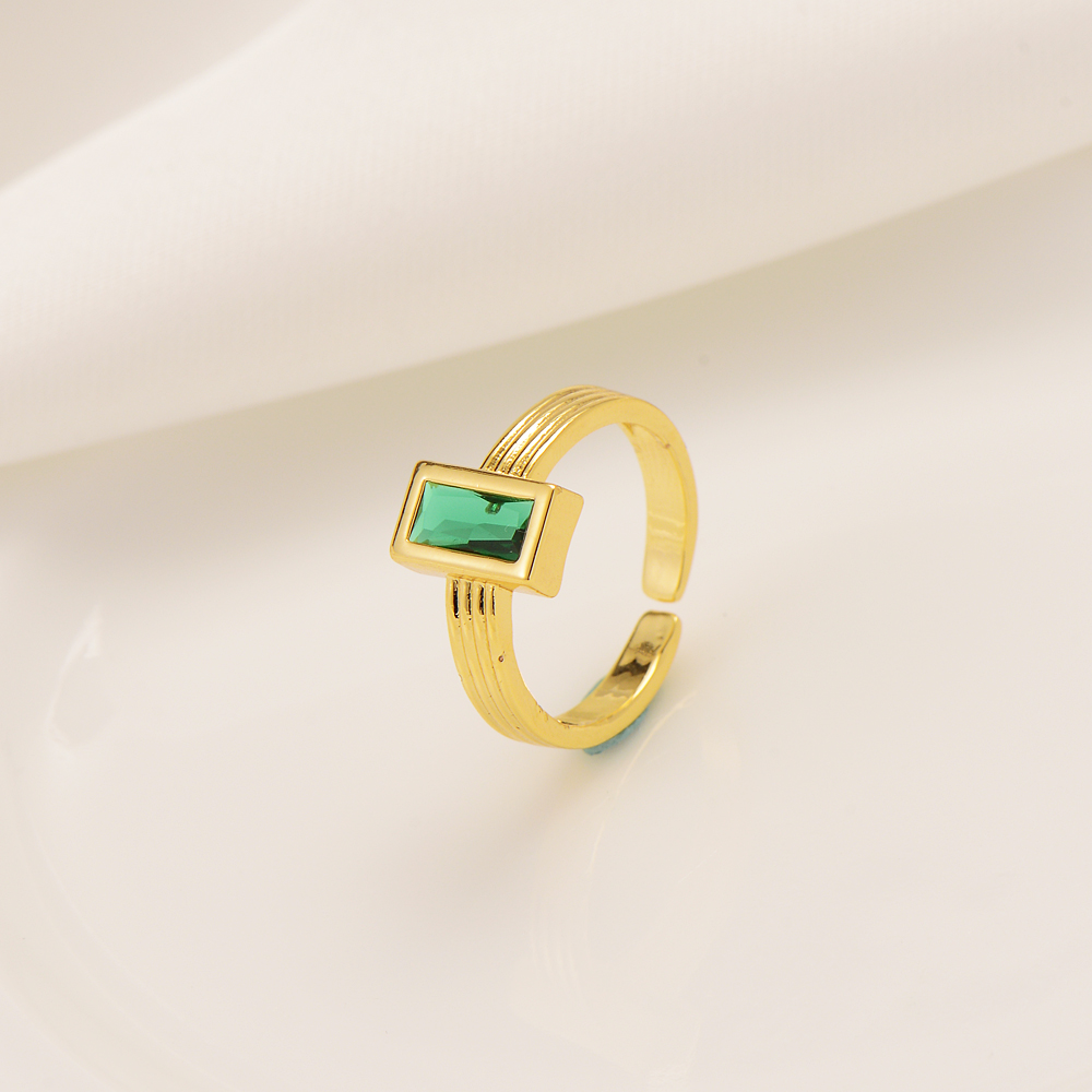 

24K Fine Solid Yellow Gold Ring Filled 2.10 Ct Emerald Cut Peridot Solitaire Engagement Simulant Diamond Halo Art Deco