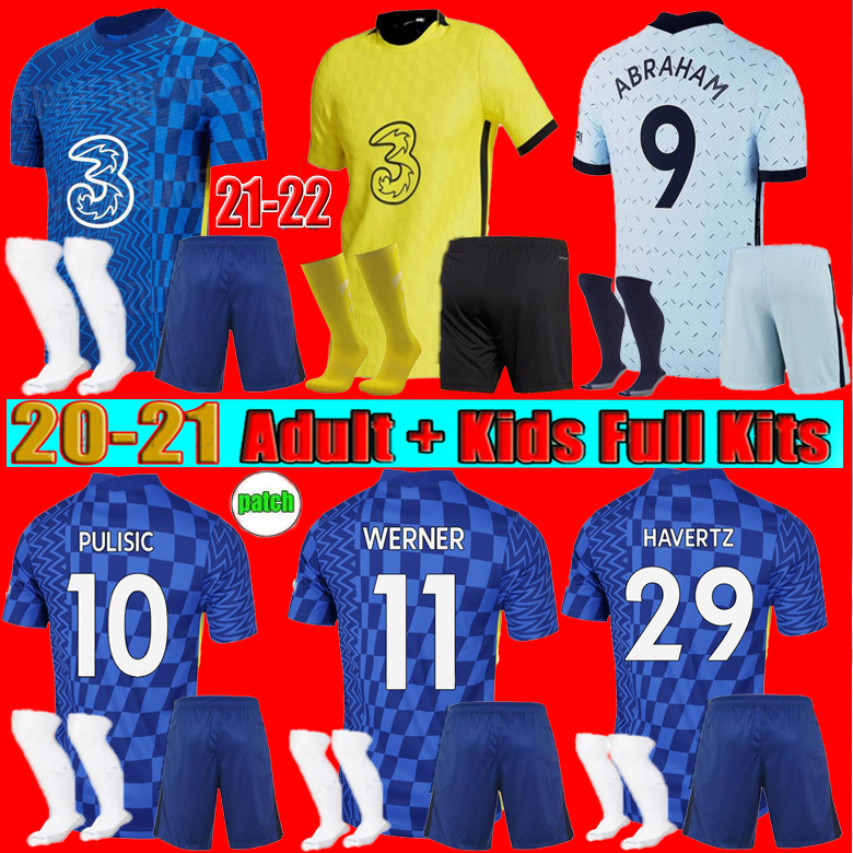 

men + kids kit 2021 CFC soccer jersey PULISIC 2122 ZIYECH HAVERTZ KANTE WERNER ABRAHAM CHILWELL MOUNT JORGINHO GIROUD football shirt fans & Player S-4XL, Army green