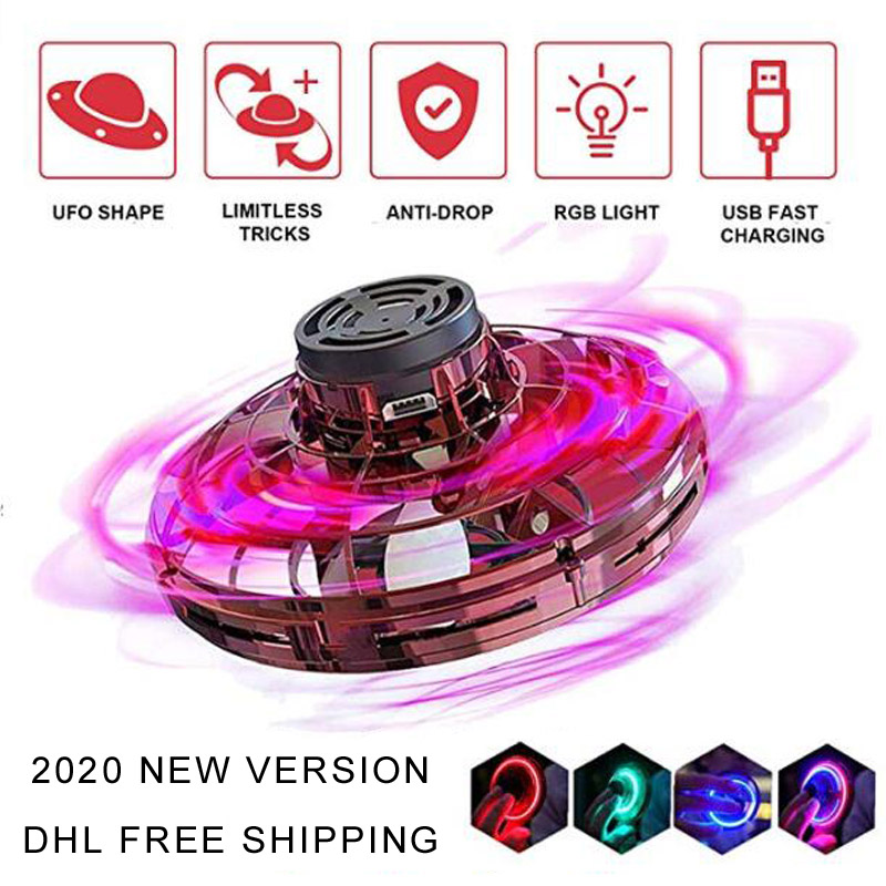 

FlyNova Fidget Spinner Toys 2020 New UFO Flying Spinner Kids LED 360Â° Rotating Flying Toys Decompression Flight Gyro DHL 06