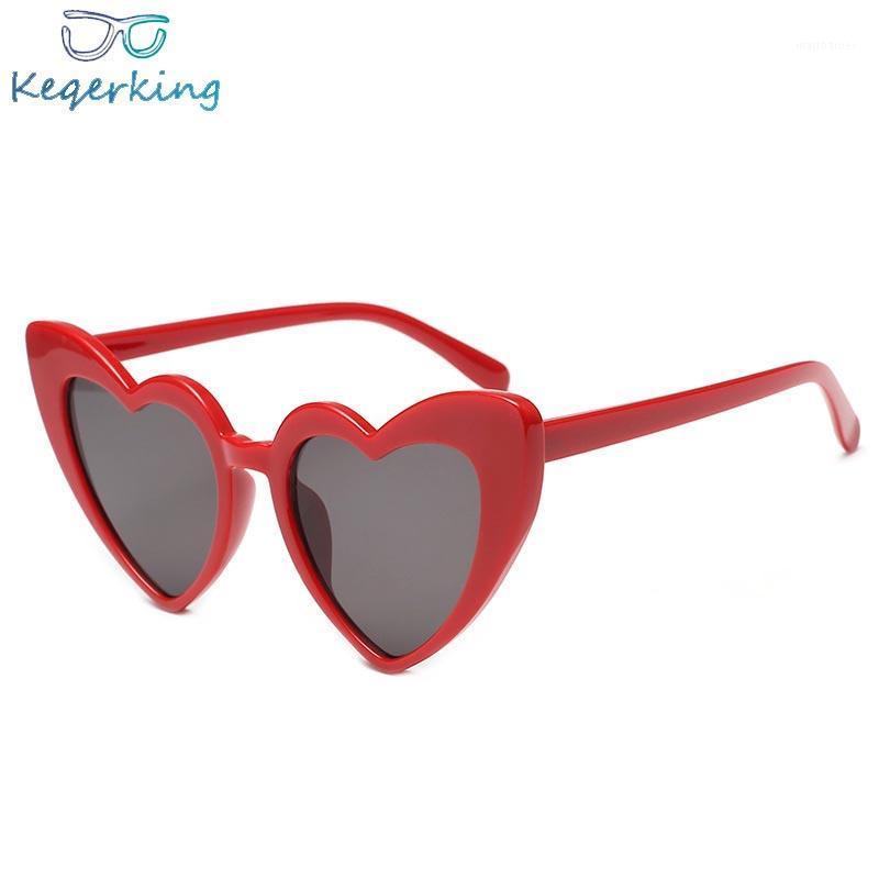 

Sunglasses 2021 Fashion Heart Shaped Women Brand Designer Plastic Reflective Sun Glasses UV400 Lady Cute -32