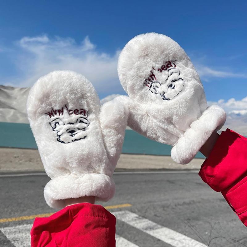 

Sports Gloves Fingerless Motorcycle Supplies Winter Warm Fine Workmanship Fleece Lining Practical Heavy-duty Plush, Black