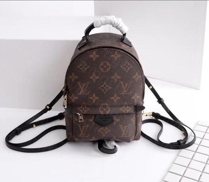 

lv LOUIS BAG VITTON Hight quality Women's Palm Springs Mini Backpack Genuine Leather children backpacks VITTON, Red;black