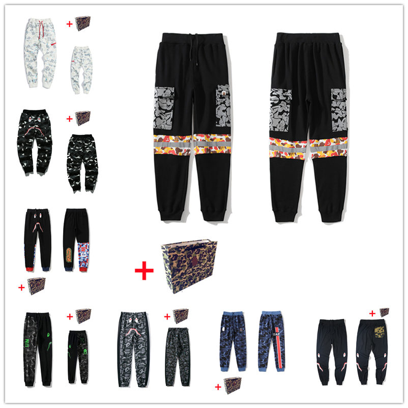

Men's trousers, luminous starry sky, casual pant, ladies couples, foot guard pants, shark head camouflage pockets, reflective color graffiti stitching, ape-man 0105, 1 pcs buttons