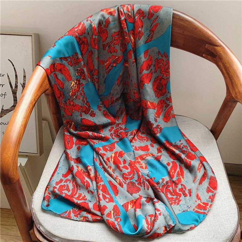 

Scarves High Quality Women Scarf Summer Silk Long Designer Fashion Pattern Shawls Wraps Female