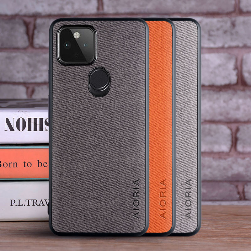 

Cases for Google Pixel 5 5A 5G coque Luxury textile Leather case skin soft TPU hard phone cover