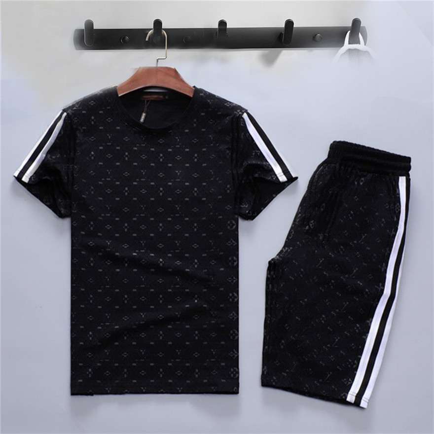 

2021 New men's Tracksuit Pullover pure Leisure summer 100% cotton sportswear Shorts Shirt blouse Short Letter printed two piece suit Sportswear, 10