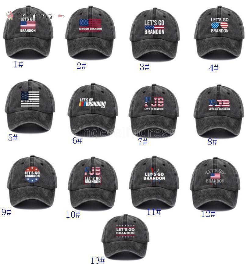

DHL 2022 Party Hats Lets Go Brandon FJB Dad Beanie Cap Printed Baseball Caps Washed Cotton Denim Adjustable Hat BN19