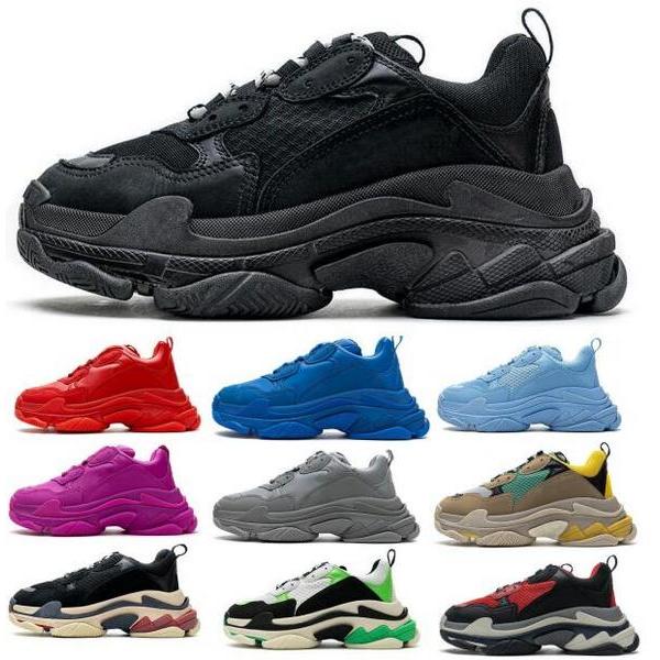 

Mens Women Triple S Running Shoes Paris 17FW Black Vintage Sneakers Retro 2021 Fashion Designers Platform Jogging Walking Trainers Zapatos Size 36-45