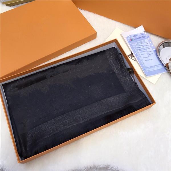 

2021 Top designer women four seasons autumn thin long silk wool scarf 180*70cm scarf shawl classic gold thread letter scarf