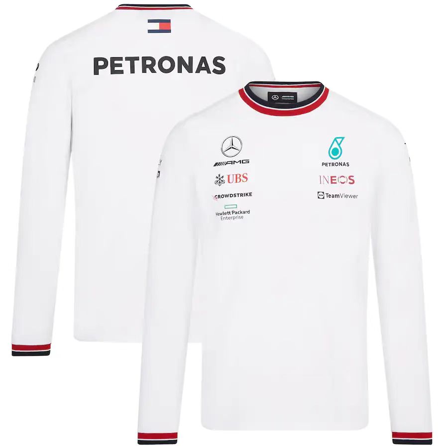 

Hot sales 2022 2023 new F1 shirt Long sleeve shirt Fans Tops Tees AMG Petronas F1 Team Polo White Black t-shirt Best quality jersey, 22 long sleeve black