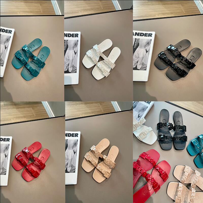 

2021 Newest Authentic Fashion 624731 J8700 5909 Chain slippers Womens rubber slipper Sexy comfortable With Original Box, Black