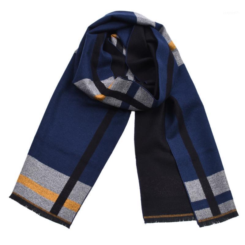 

Scarves 2021 Fashion Brand Men's Patchwork Plaid Cashmere Scarf Winter Warm Long Shawl Casual Tassel Foulard Wraps Business