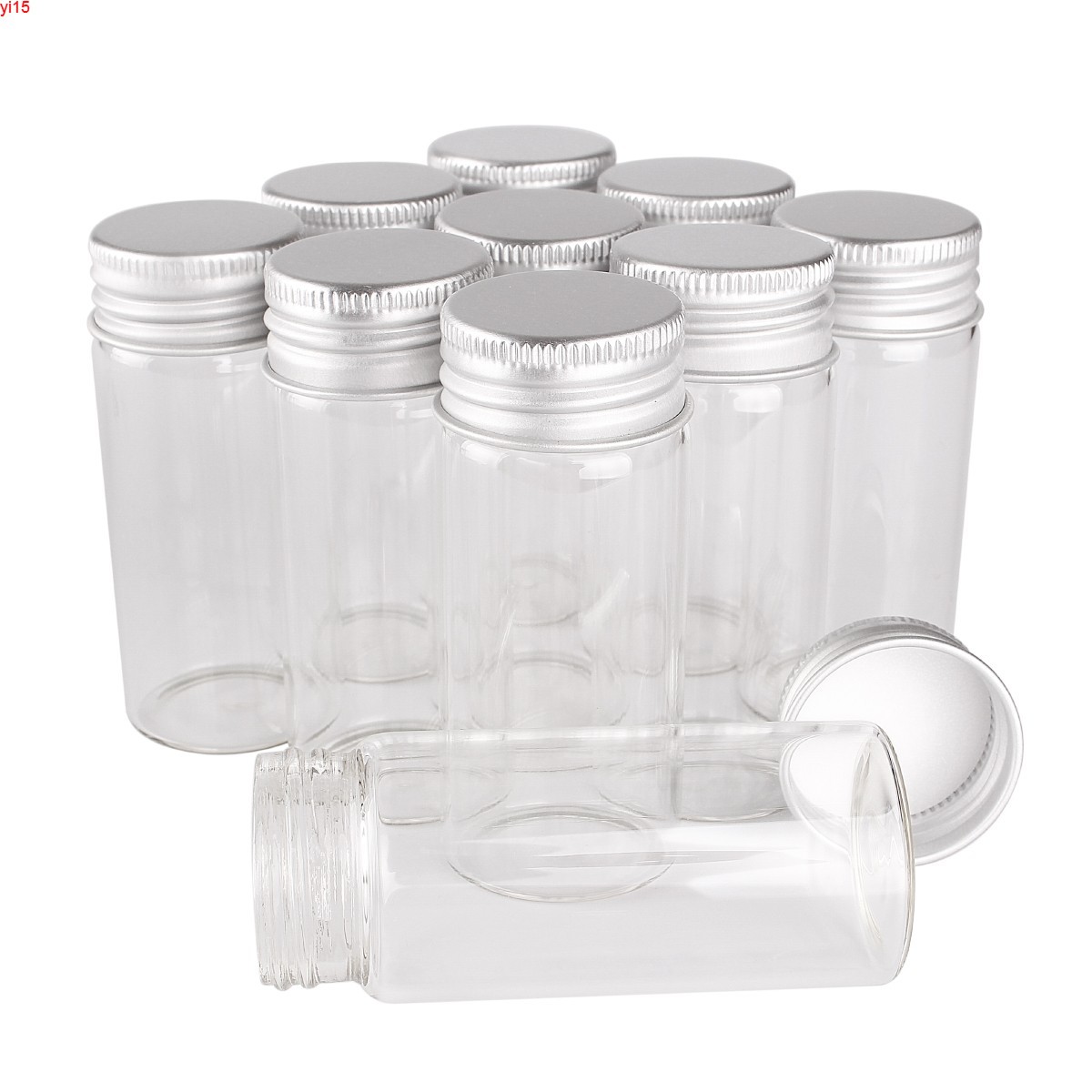 

24pcs 30ml 1OZ Glass Bottles with Aluminum Caps 30*70mm Jars Transparent Containers Perfume Bottlesgood qty