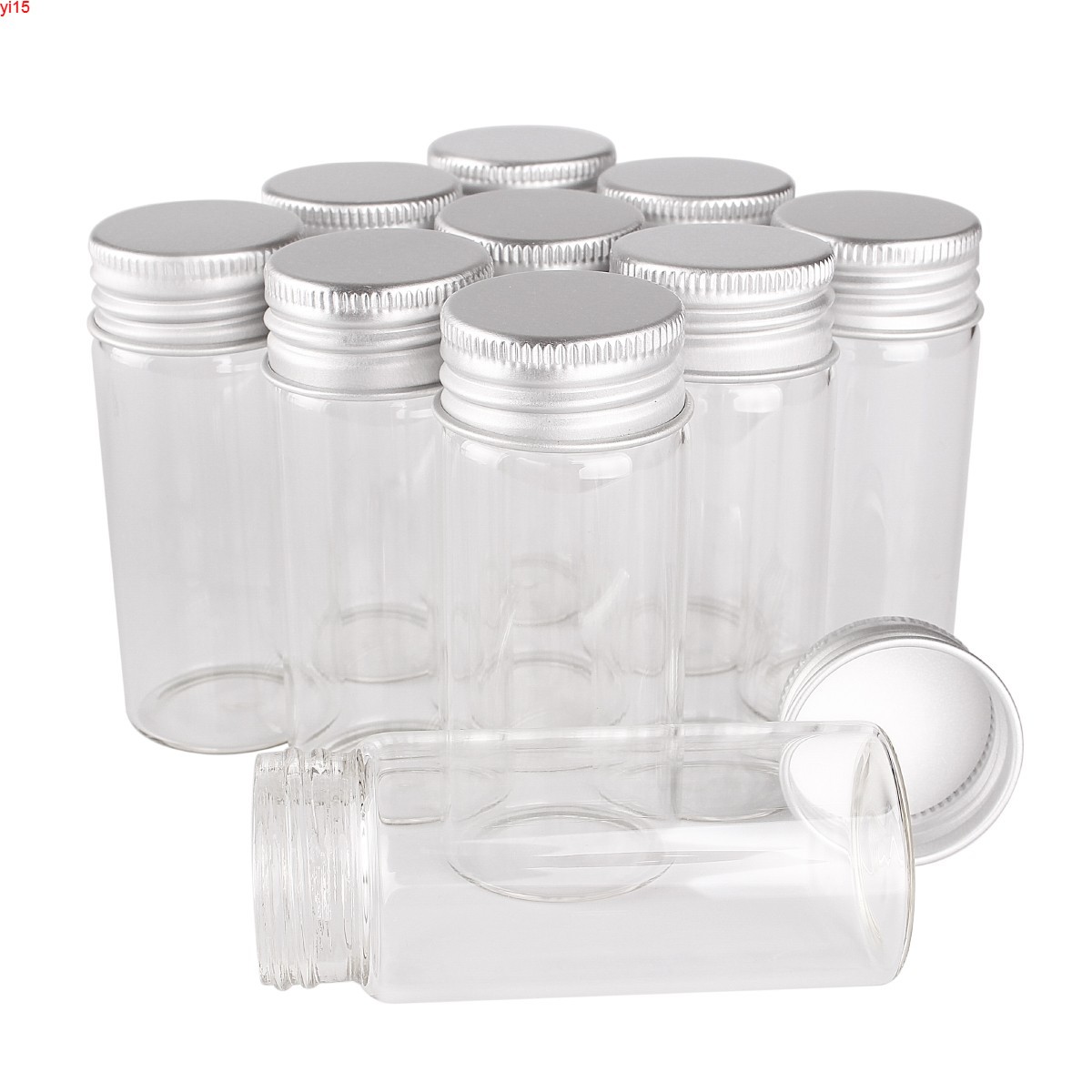

24pcs 30ml 1OZ Glass Bottles with Aluminum Caps 30*70mm Jars Transparent Containers Perfume Bottlesgood qty