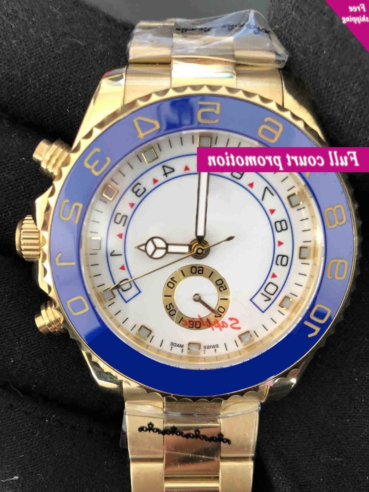

Men's watch, yacht master, sports, mechanical automatic chain movement, stainless steel strap, m116689-0002, white background, wholesale and, Slivery;brown