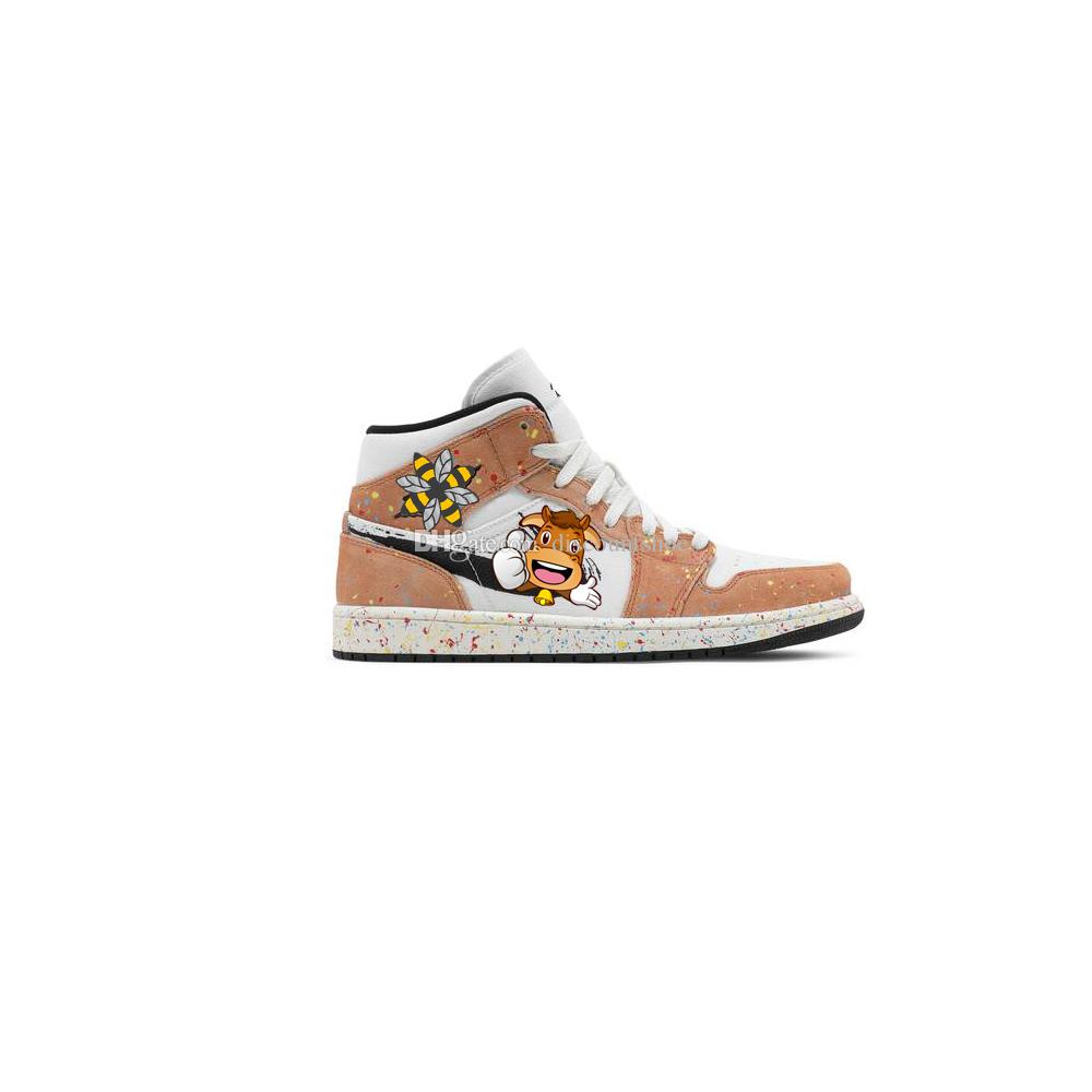 

1 Mid SE Brushstroke Paint Splatter Basketball shoes jumpman 1s sneakers SKU:DA8005 100