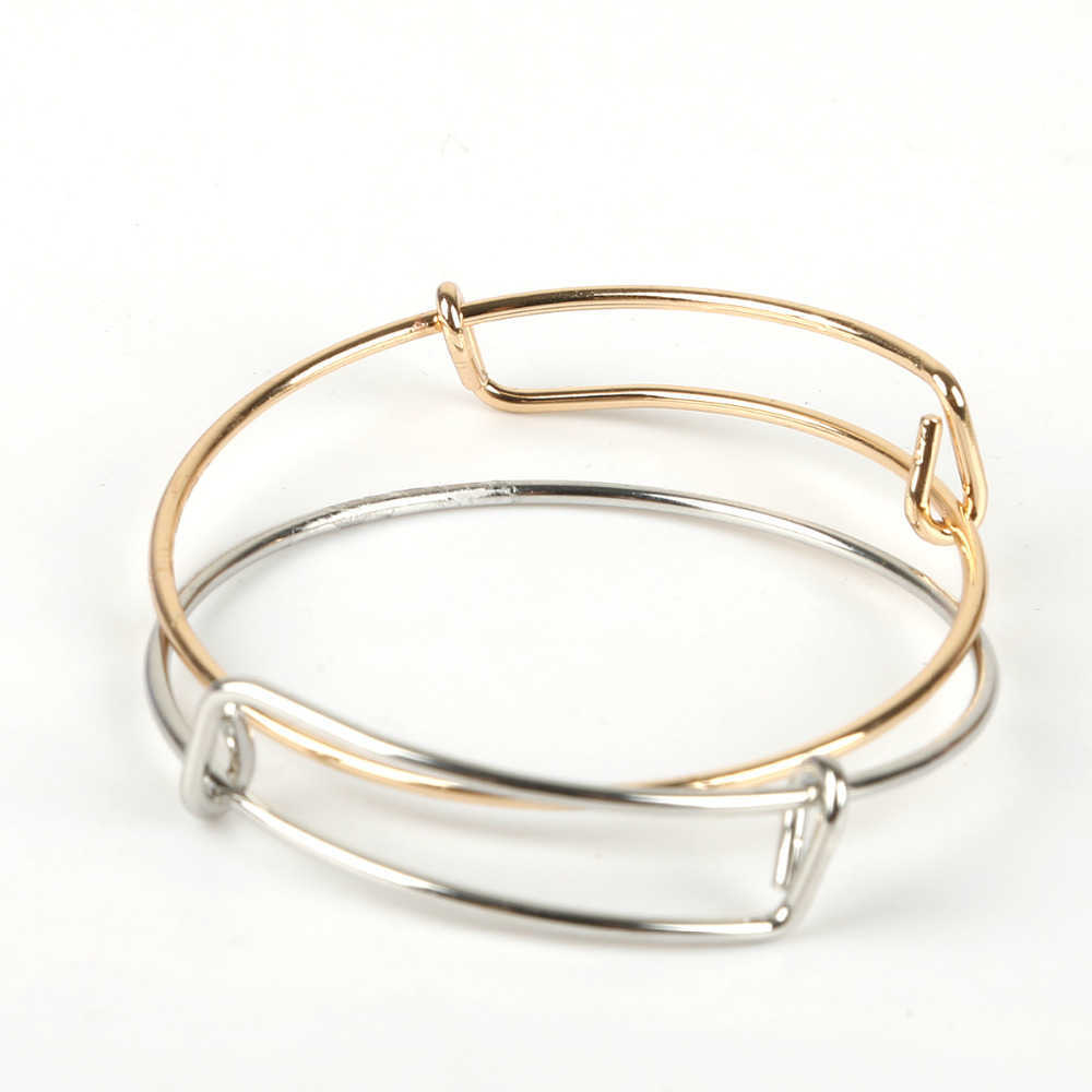 

Fashion Design 10pcs Antique Gold/rhodium Adjustable Bangle Plated Bangles Lady Bracelet for Diy Women Jewelry Q0719