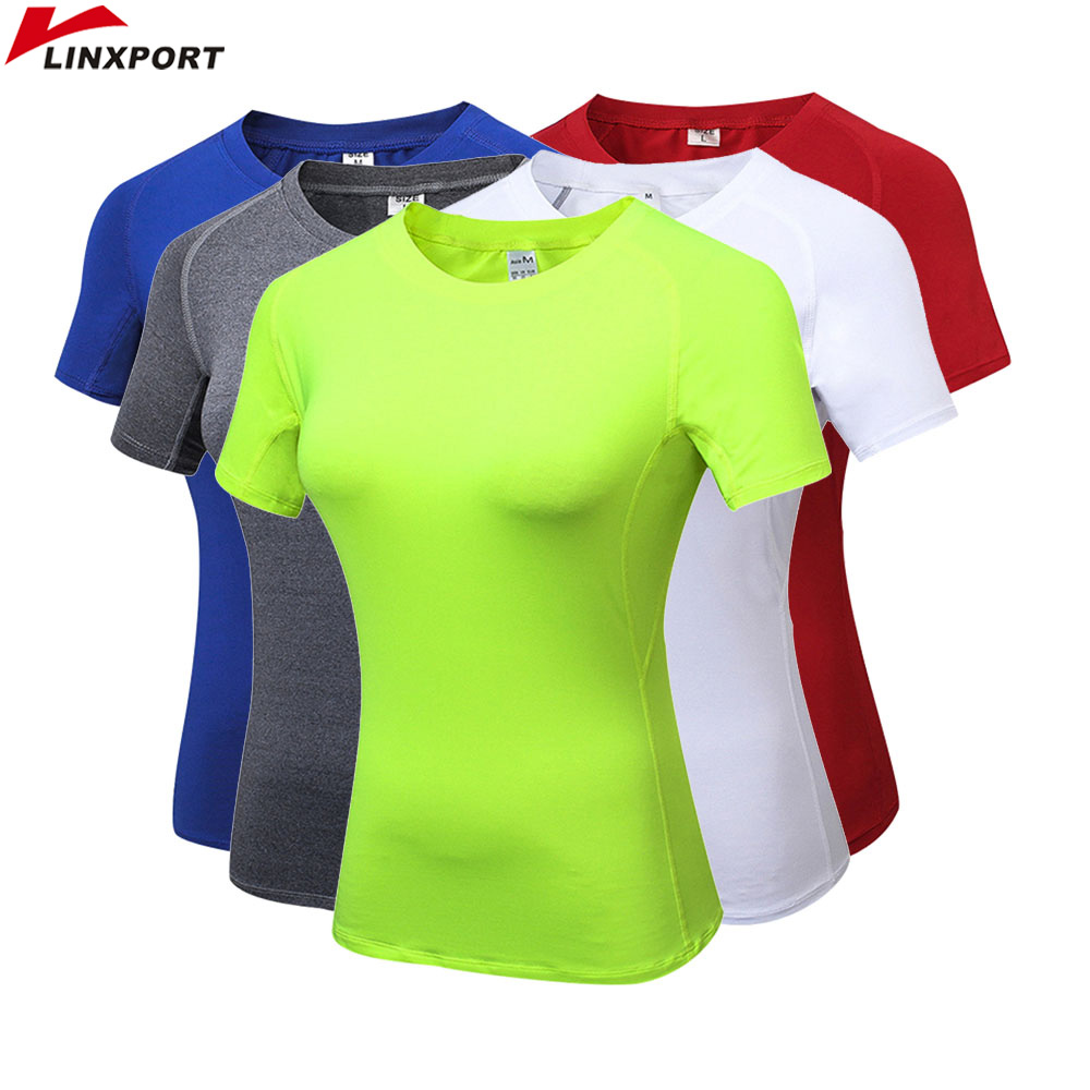 Fijouté T-shirts Femmes T-shirt rapide T-shirt Elastic Yoga Sport Collants Gym Crund Tops Toies à manches courtes Tees Blouses Jersey Camisole