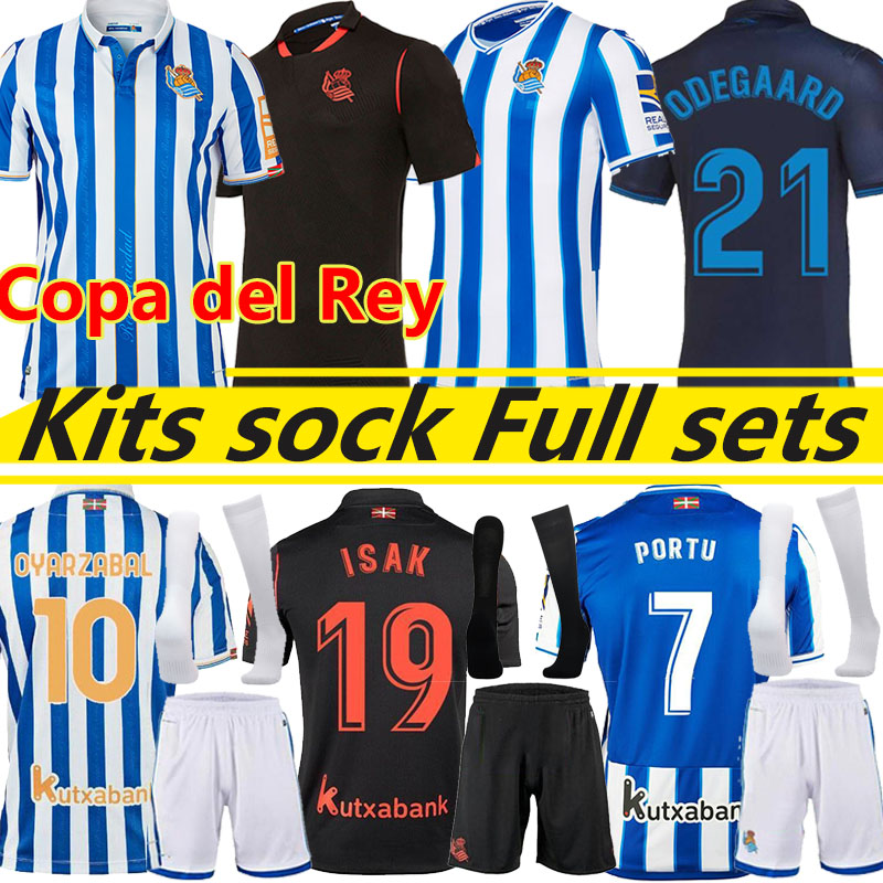 

Real Sociedad 2021 Soccer Jerseys COPA DEL REY OYARZABAL X PRIETO PORTU DAVID SILVA Football Shirt ODEGAARD JUANMI 20/21 Men Kids Kits sock Full sets unifroms, Special version