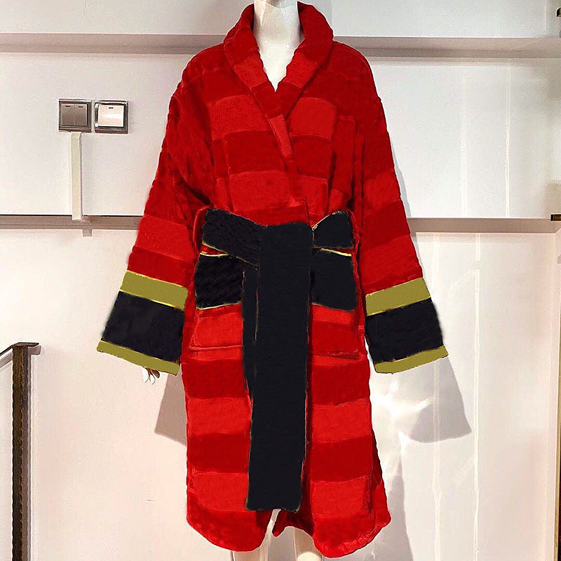 

Bathroom Bath Robe Baroque Jacquard Bathrobe Classic Letter Printed Sleepwear Absorbent Cotton Nightgown Long Sleeve Vacation Pajamas