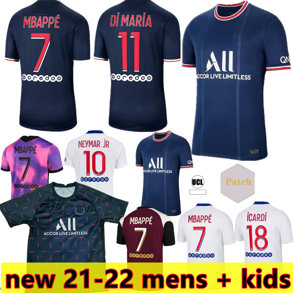 

Paris 21 22 MBAPPE KEAN Soccer Jersey NEYMAR JR 2021 Home MARQUINHOS KIMPEMBE VERRATTI CAVANI jerseys DI MARIA Draxler Away third fourth foo, Black;yellow