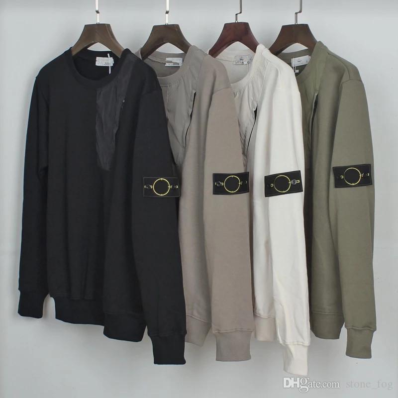 

4 Colors 2021 Autumn Zipper Pocket Men Casual Long Sleeve Couple Loose O-neck Sweatshirts 21020305, Black