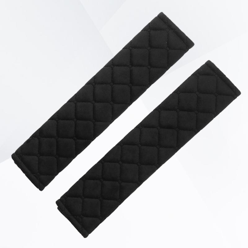 

Safety Belts & Accessories 2 Pairs Car Shoulder Protector Embroidered Seat Belt Cover Plush Padded Portable (Black)