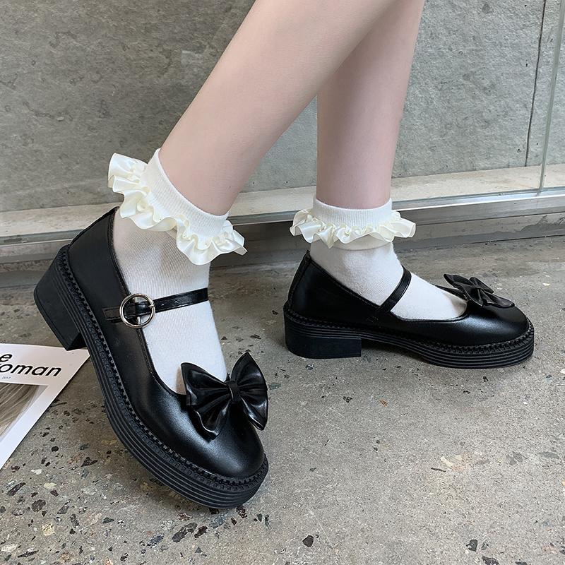 

Dress Shoes Patent Leather Platform Woman 2021 Black High Heels Women Pumps Fashion Round Toe Mary Jane Mujer, Matt