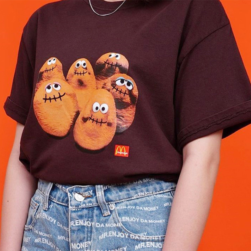 

Travis Scott Cactus Jack McDonalds T shirts Casual Graphic Tee MCD Crew Fries T-shirts Men Women Hip Hop Streetwear, White;black