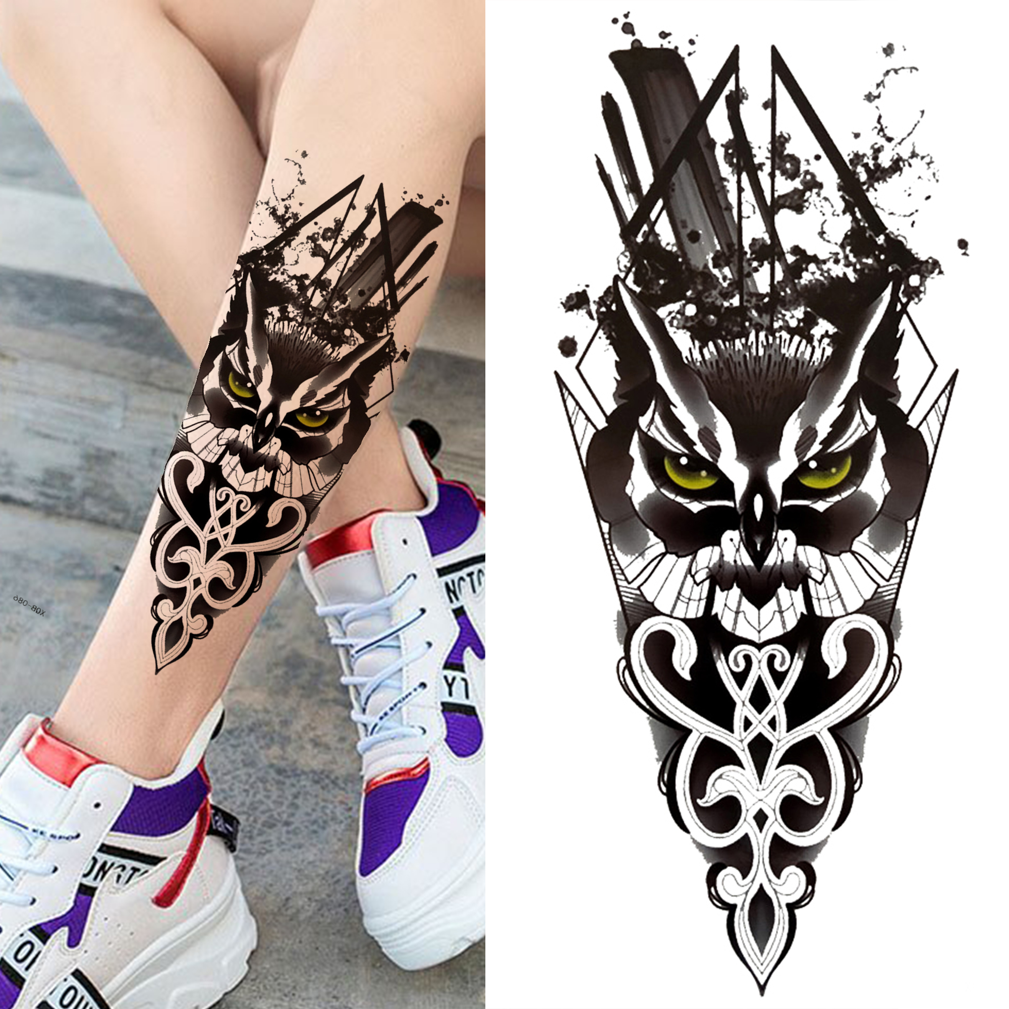 

Waterproof Temporary Tattoos Sticker tattoo Stickers For Men Women arm Adult Black Realistic Fake sleeve Compass Lion Tiger Flower Monster Transfer Tatoos body art