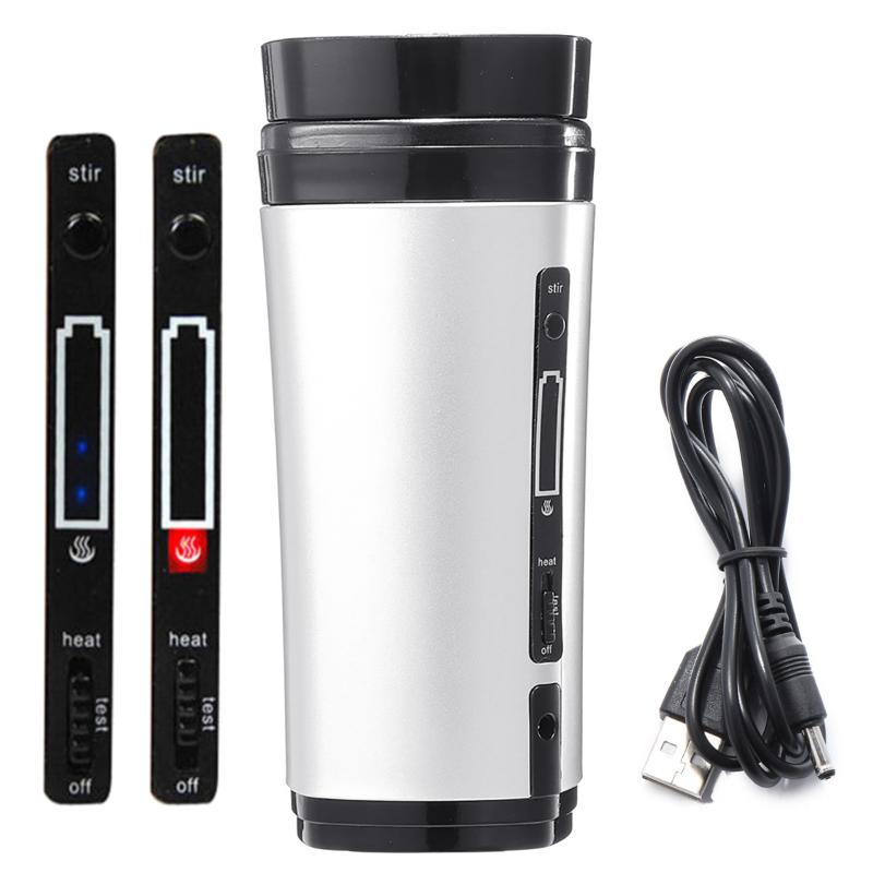 

Water Bottles Self Automatic Stirring Mixing Mug Insulation Warmer Coffee Bottle USB Ed Cup Rechargeable Heating