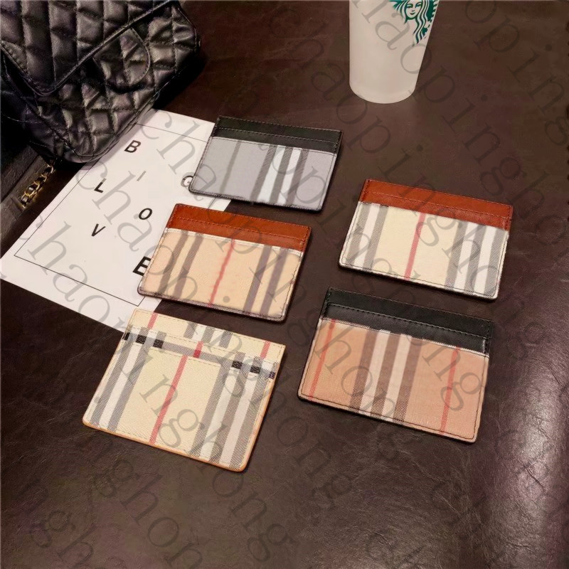 

British Style Luxurys Designers Men Women Credit Card With Striped Plaid Brand Holder Classic Mini Bank Card Holder Small Slim Wallet