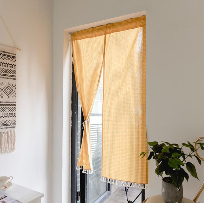 

Curtain & Drapes Fyjafon Door Cotton/Linen Shade Tube Green Tassels Decoration Doorway Kitchen Half Window Home