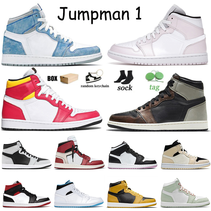 

With Box Jumpman 1 1s Mens Womens Basketball Shoes Court Purple University Blue High Og Dark Mocha Hyper Royal Cactus Jack TWIST Light Fusion Red Sneakers Trainers, #c3 36-46 high og patina