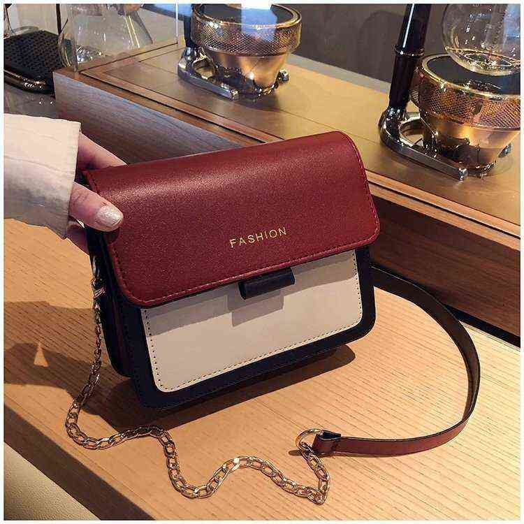 

HBP Non-Brand PU leather Crossbody single shoulder small square bag sport.0018, Red
