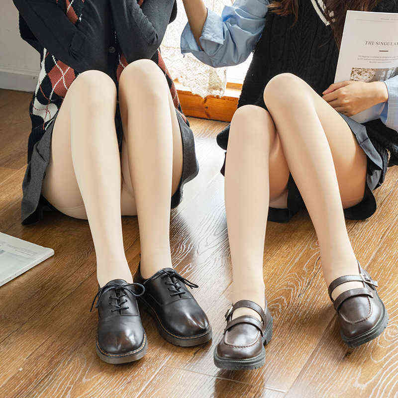 Socks Hosiery Bare leg artifact natural autumn and winter naked flh color Leggings female Plush thickened high waist abdominal thin-image-747988184