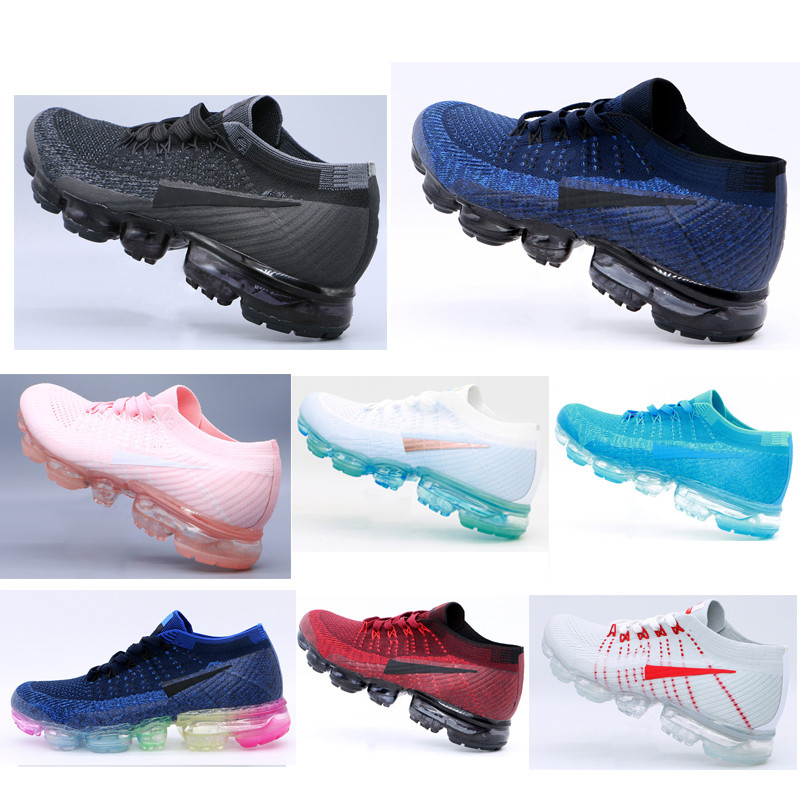 

Fly Running Shoes Men's and Women's Vapormax Knitted Flyknit Sneakers Photo Blue Triple Black White Zebra Red Aurora Pulse Outdoor Sports Sneakers Fashion Size 36-45, #2