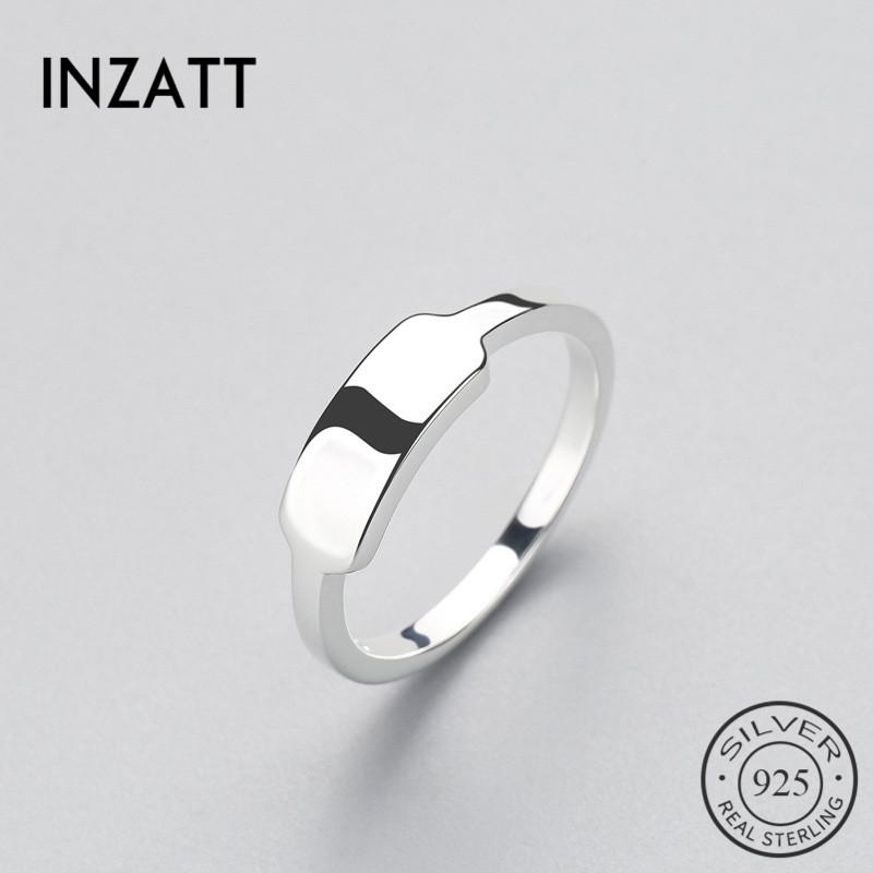

Cluster Rings INZAMinimalist Smooth Surface Charm Ring Real 925 Sterling Silver For Women Engagement Wedding FINE Jewelry Selling Gift