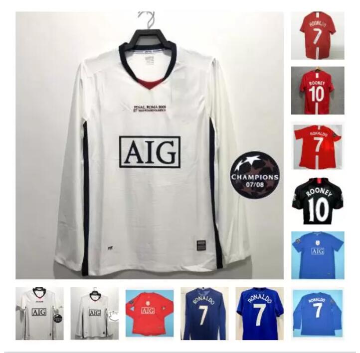 

Long sleeve 2007 2008 2009 Manchester Ronaldo retro soccer jerseys uNiTeD Rooney Giggs Nani MAN 07 08 09 Scholes Tevez BERBATOV VIDIC uTd Football Shirts