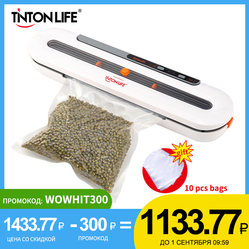 

TINTON LIFE Food Vacuum Sealer Packaging Machine With 10pcs Bags Free Vacuum Food Sealing Machine Vacuum Sealer Packer