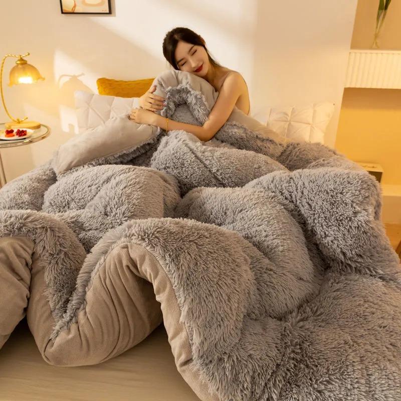 

Comforters & Sets Blanket Sheep Wool, Cover P/E, Quilted Home With Natural Wool Filler For And Bedroom Very Warm Winter Quilt, F-1pcs