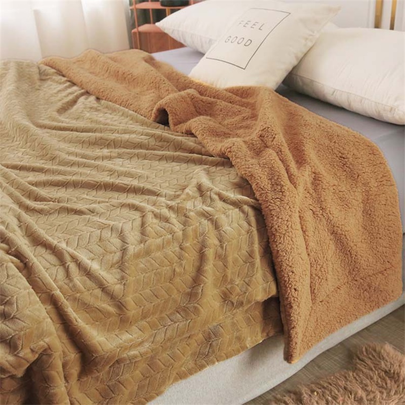 

Luxury Cashmere Blanket Winter Thick Double Layer Sherpa Throw 150x200cm Warm Comfortable Weighted Flannel Fleece Blanket 201113 771 R2