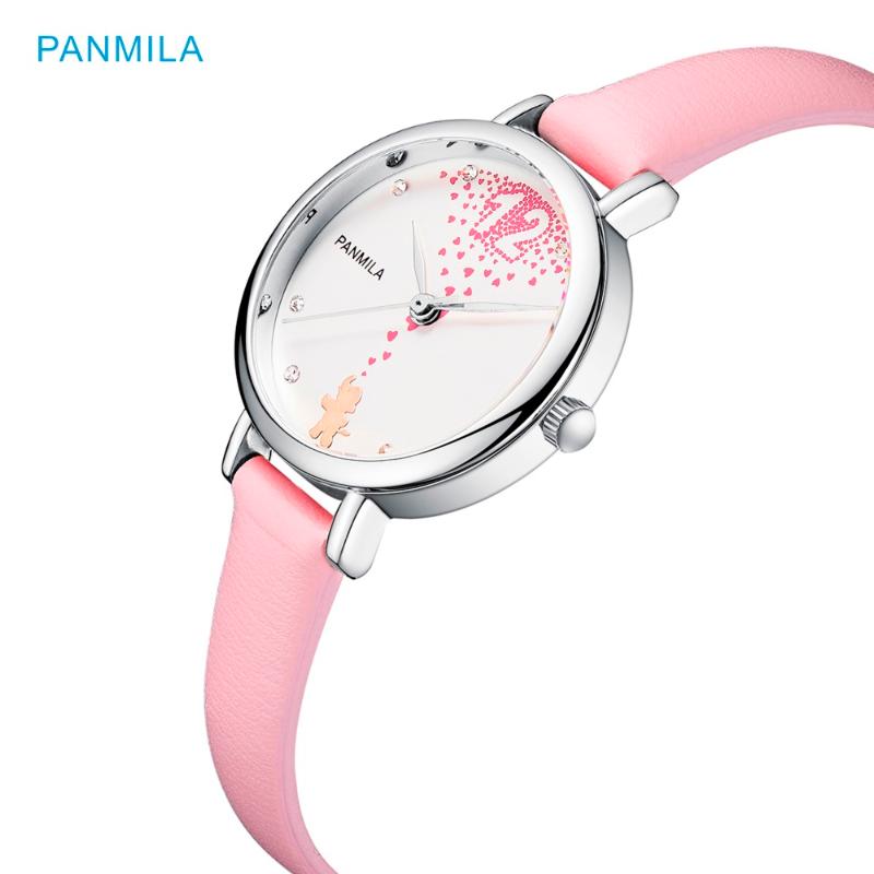 

Wristwatches Panmila Ladies Elephant Small Dial Quartz Watches For Women Candy Pink Lovely Dress Watch Female Girl Gift Relogio Feminino, 6820-4