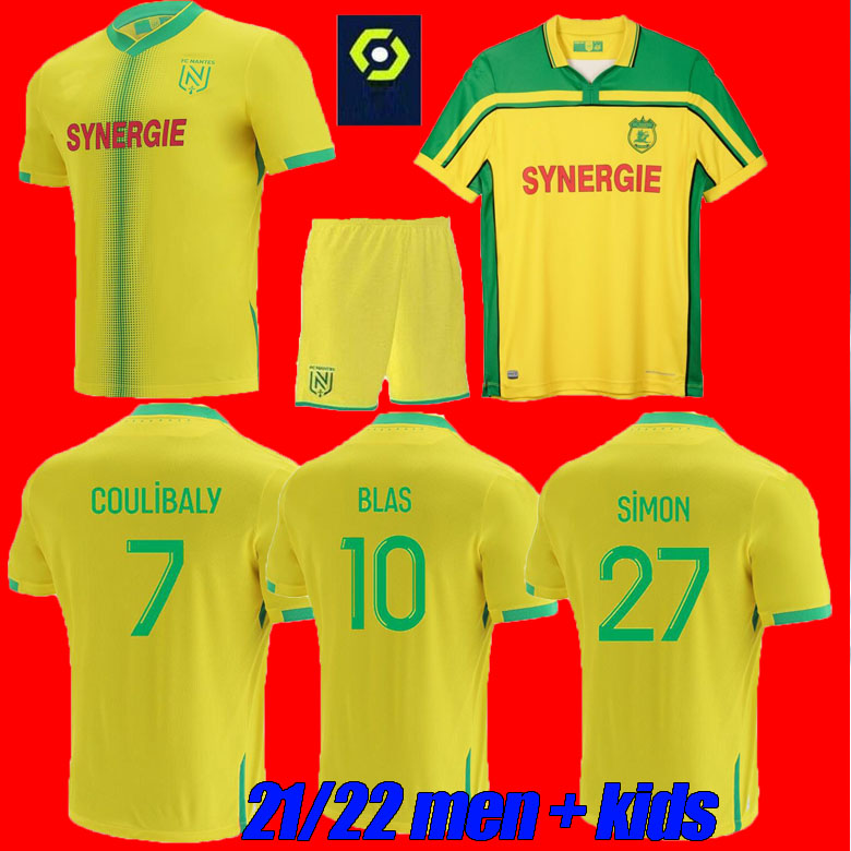 

men+kids 21 22 FC Nantes soccer jerseys home away SIMON LOUZA Kolo Muani BLAS BAMBA maillot de foot 8th Stars 2021 2022 COCO COULIBALY ADULT football shirts, 2122